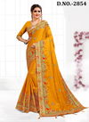 Yellow Colour Latest Designer Fancy wedding Wear Heavy Resham And Coding With jari Embroidery And Stone work Sarees Collection 2854
